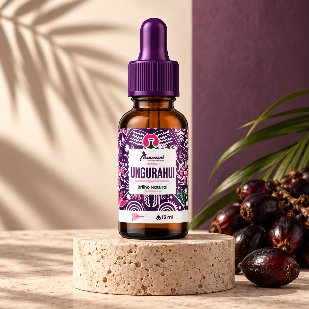Aceite de Ungurahui — fotografía de estudio