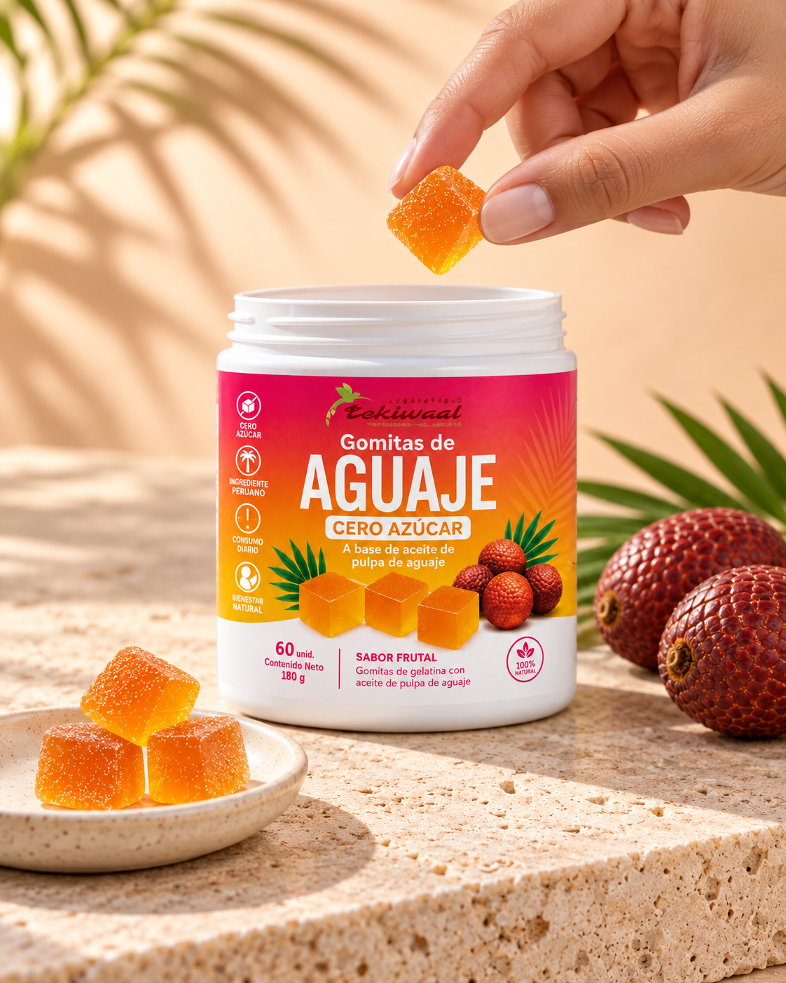 Gomitas de Aguaje en una escena contextual