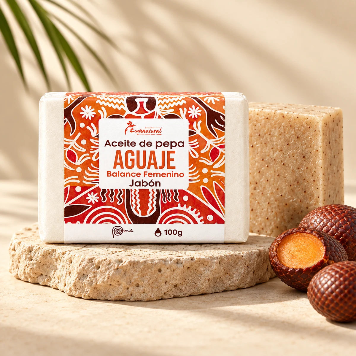 Jabón de Pepa de Aguaje — fotografía de estudio